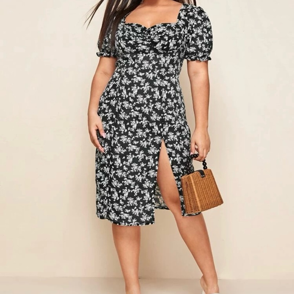Black floral dress